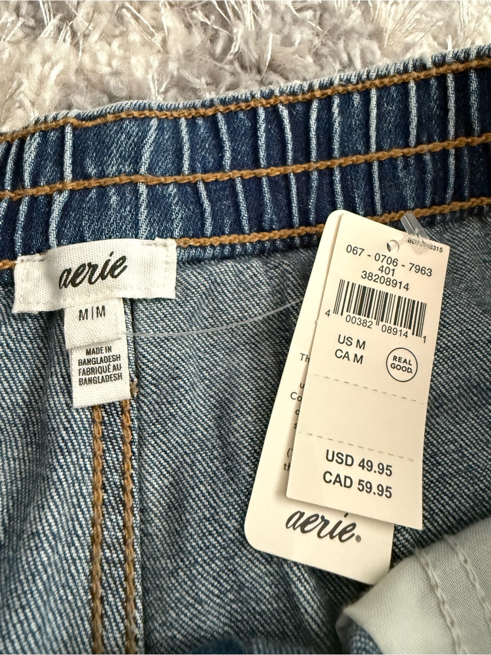 aerie Distressed Daydream Denim Short - Light Blue - Picture 4 of 4